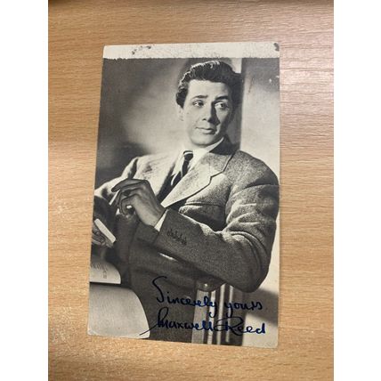 VINTAGE MAXWELL REED PRINTED AUTOGRAPH IRISH ACTOR 13cm x 8cm PHOTOGRAPH (LL)