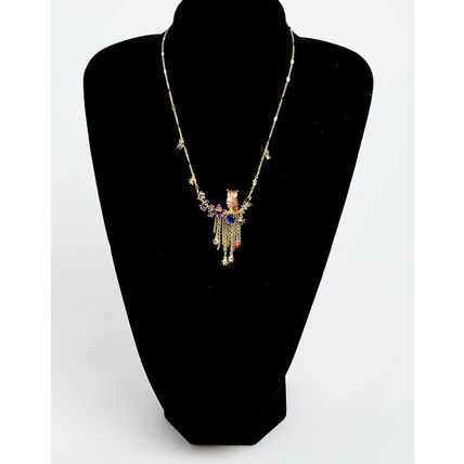 LES NEREIDES PARIS Gold Plated Owl Pendant Necklace NEW