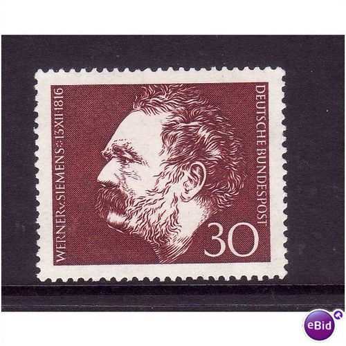 GERMANY 1966 30pf W VON SIEMENS SG 1433 U/M MINT