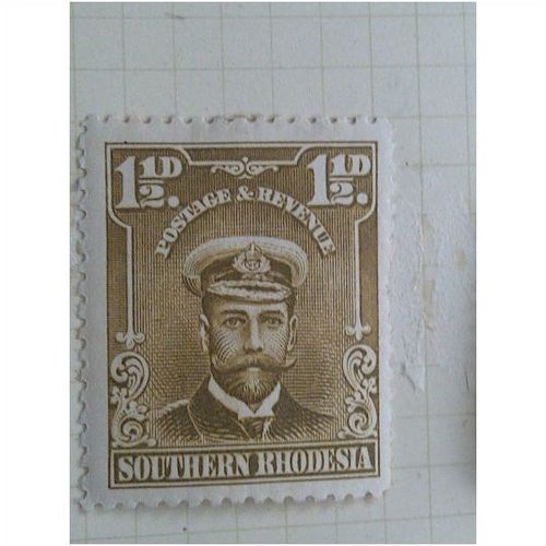 Southern Rhodesia KGV Admiral 1924 1½d Bistre Brown Mounted Mint MM SG 3 Stamp
