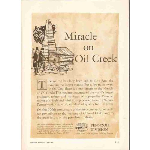 south penn oil company 1959 miracle creek drake well vintage ad