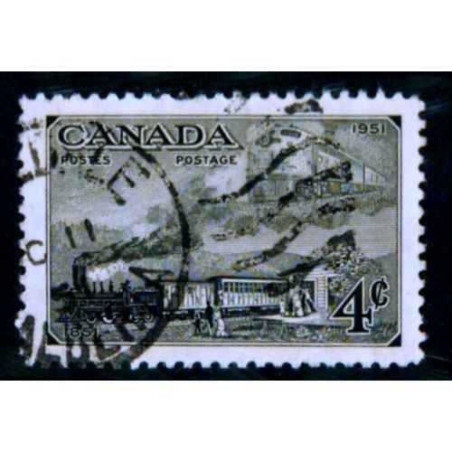 CANADA 1951 CANADIAN CENT 4c BLACK MAIL TRAIN SG 436 FINE USED#