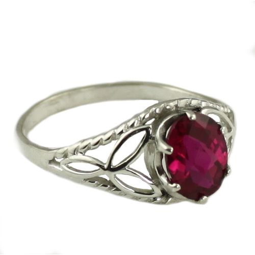 Created Ruby, 925 Sterling Silver Ring, SR137