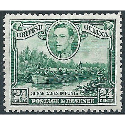 British Guiana 1938 SG312 24c Blue-Green Wmk Sideways Light Mounted Mint . ...