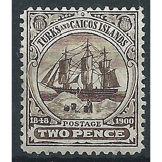 Turks & Caicos Islands 1900 SG103 2d Sepia Mounted Mint..