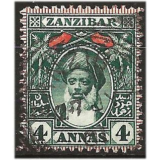 Zanzibar 1899 SG194 4a Myrtle Green Fine Used . ..
