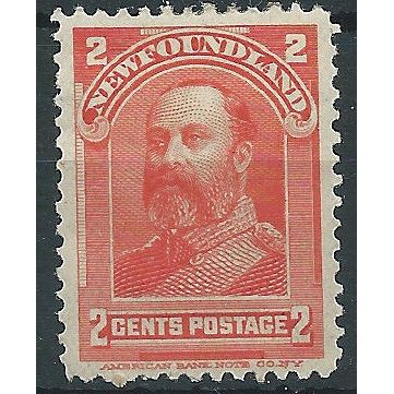 Newfoundland 1898 SG87 2c Scarlet heavy Mounted Mint . ..