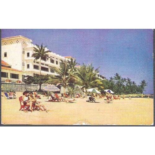Ocho Rios, Jamaica - Beach, Tower Isle Hotel - postcard, stamps 1956 pmk