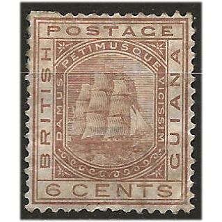 British Guiana 1876 SG129 6c Brown Wmk Crown CC Mounted Mint . ..