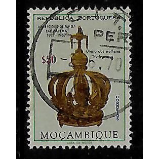 MOZAMBIQUE 1967 50c GOLDEN CROWN FATIMA APPARITIONS SG594 FINE USED