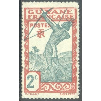 French Guyana 1929 - 2c carmine/green - Archer - unused