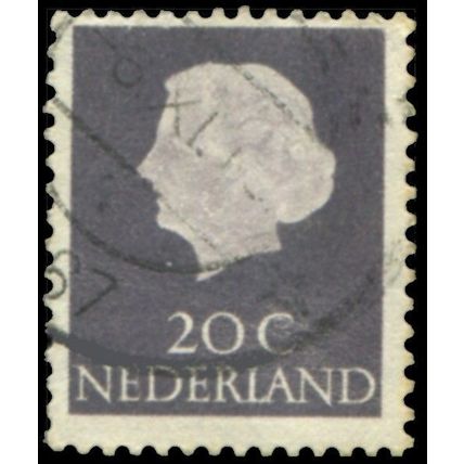 Netherlands 1953 20c Violet-Grey Juliana Cameo #1 Used - SG 778