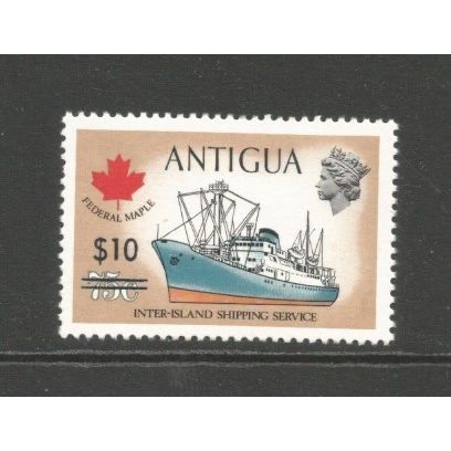 Antigua 1975 Ship $10 on 75c overprint, mint. SG425