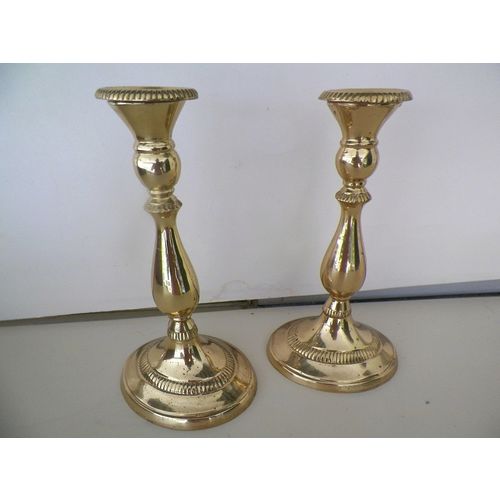 PAIR 9 1/4'' BRASS CANDLESTICKS