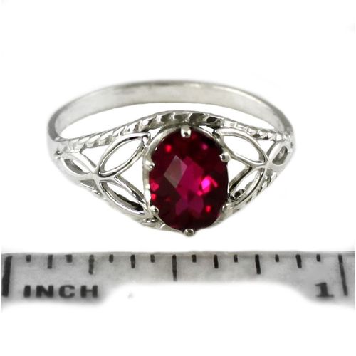 Created Ruby, 925 Sterling Silver Ring, SR137
