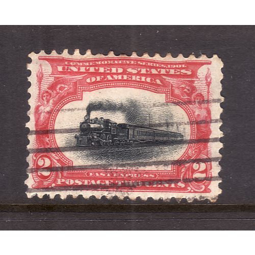 USA 1901 2c BLACK AND RED STATE EXPRESS TRAIN SG 301 FINE USED#5