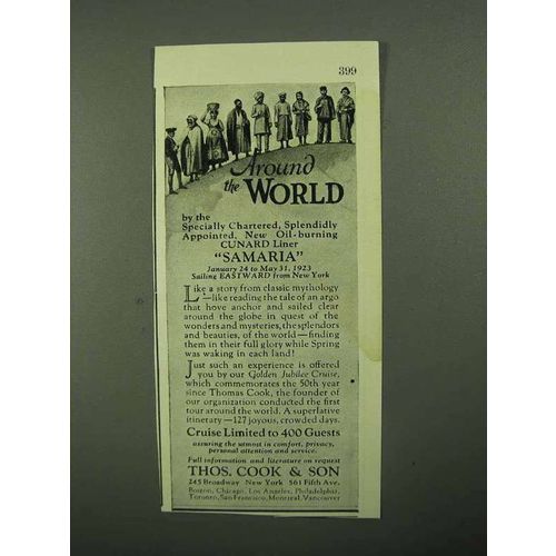 1922 Thos. Cook & Son Ad