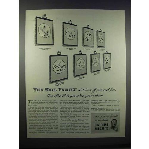 1944 Listerine Antiseptic Ad - The Evil Family