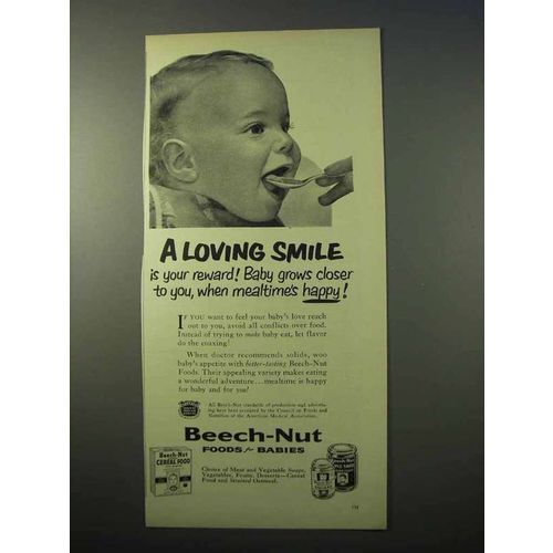 1951 Beech-Nut Baby Food Ad - A Loving Smile
