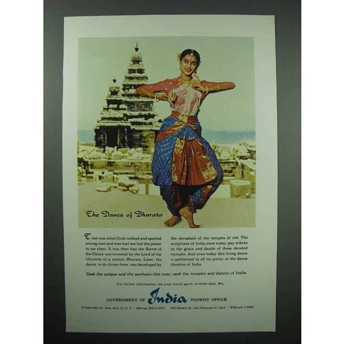 1959 India Tourism Ad - The Dance Of Bharata