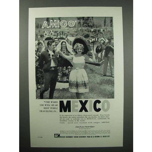 1961 Mexico Tourism Ad - Amigo