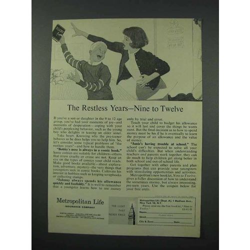 1961 Metropolitan Life Insurance Ad - Restless Years