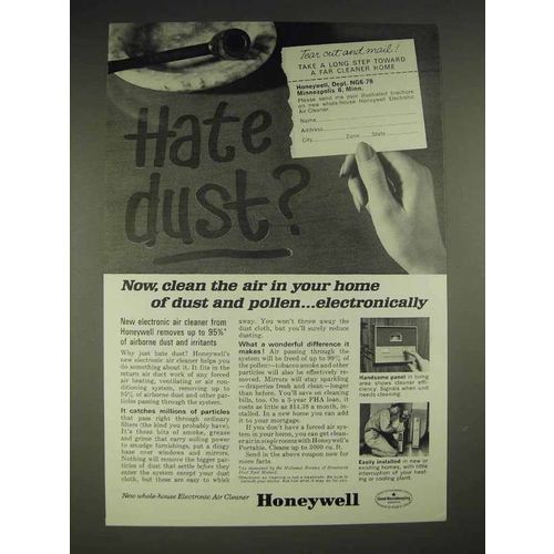 1963 Honeywell Electric Air Cleaner Ad - Dust, Pollen