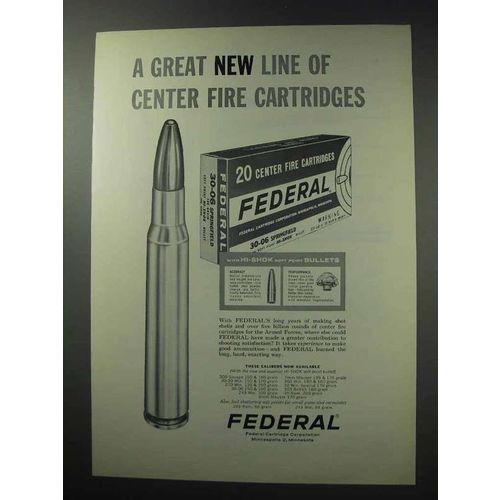 1964 Federal Center Fire Cartridges Ad - Great Line