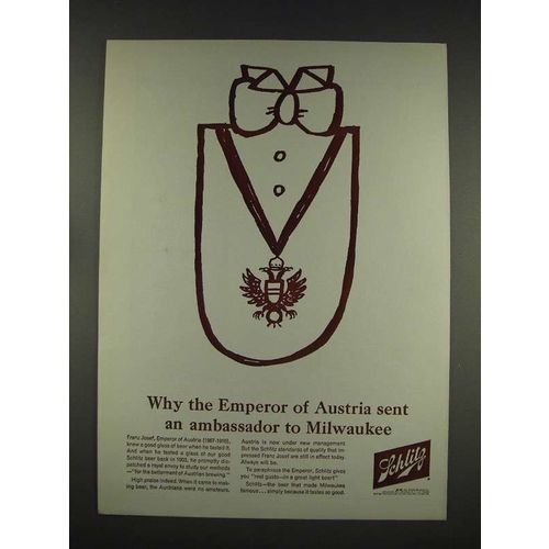 1965 Schlitz Beer Ad - Emperor of Austria Ambassador