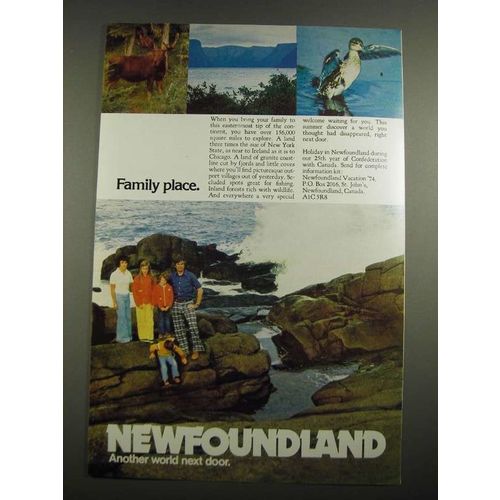 1974 Newfoundland Canada Ad - Family Place