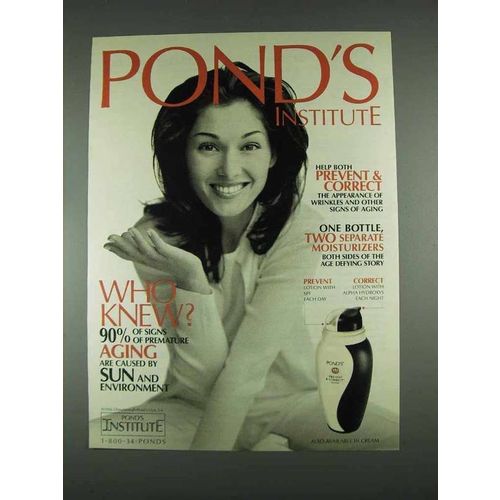 1996 Pond's Prevent & Correct Lotion Ad - Who Knew?