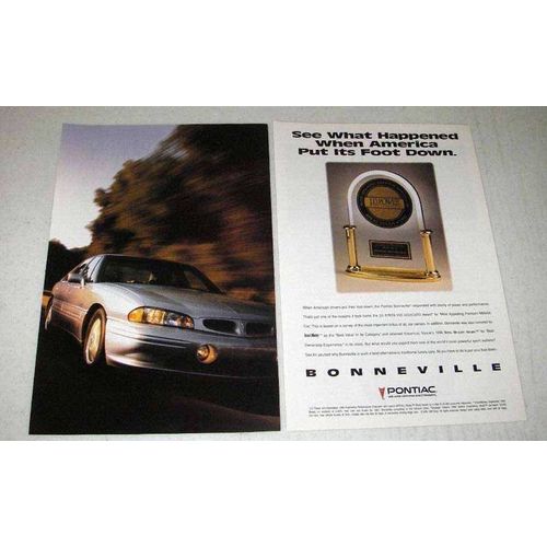 1996 Pontiac Bonneville Car Ad - Put Its Foot Down