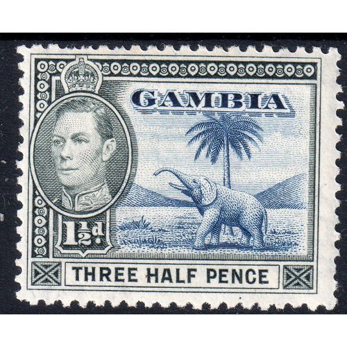 Gambia Sg152c 1 1/2d Blue & Black mint never hinged (G129)