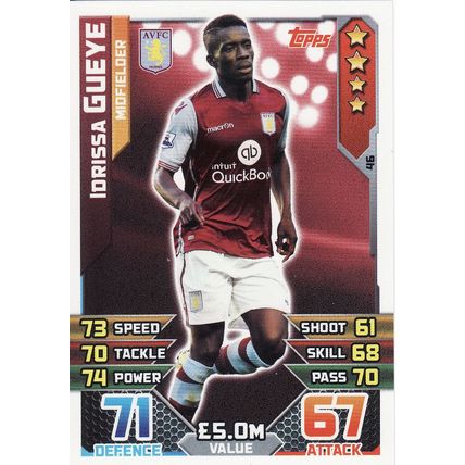 Match Attax 2015/2016 46 Idrissa Gueye Aston Villa