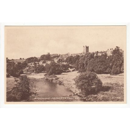 Richmond from Station Bridge North Yorkshire Postcard K1756