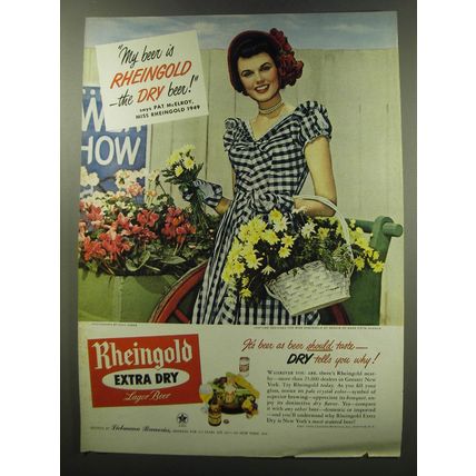 1949 Rheingold Beer Ad - Pat McElroy - Flower Cart