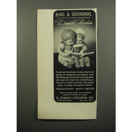 1951 Bing & Grondahl Reading Children Porcelain Advertisement