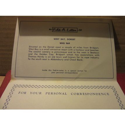 WEST BAY, DORSET . vintage lettercard 5 pictures .. Fold-A-Letter unused vgc =
