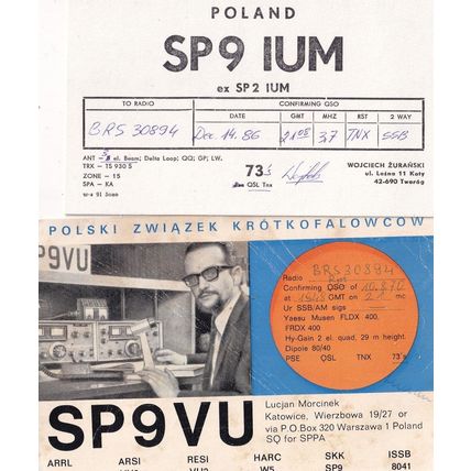 Poland 2x Amateur Radio Polish QSL Card s
