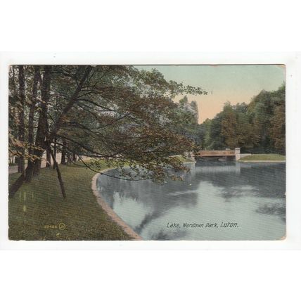 The Lake Wardown Park Luton Postcard 1911 Bedfordshire