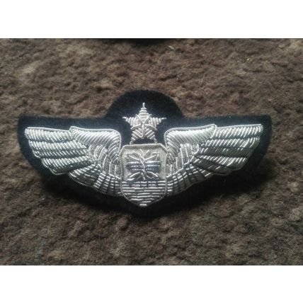 US AIR FORCE COMBAT SYSTEM OFFICER PILOT WING SILVER BULLION 3" CP BRAND US FREE