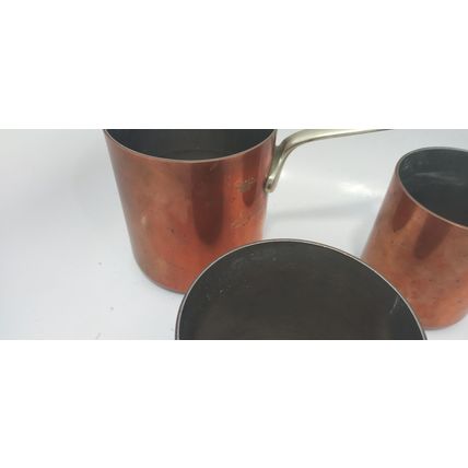 elkington & co. copper pots saucepans nesting set trio chef pub rest restaurant