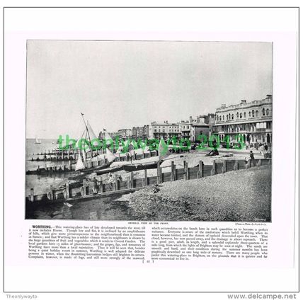 WORTHING, THE FRONT, SUSSEX, ENGLAND, Book Illustration, c1895