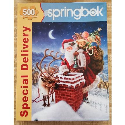 Springbok 500 Piece Jigsaw Puzzle Special Delivery Santa Claus Christmas