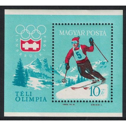 Hungary Slalom Winter Olympic Games Innsbruck 1964 MS 1964 MNH SG#MS1970a
