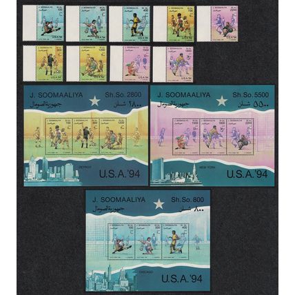 Somalia World Cup Football Championships USA 9v+3 MSs 1994 MNH