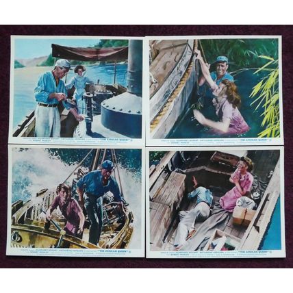 AFRICAN QUEEN, The (1951) 8 UK FOH / Lobby cards ***H. Bogart & K. Hepburn***