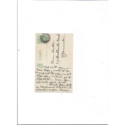 Claremont From Knightstone, Weston-Super-Mare, Somerset, Postcard.