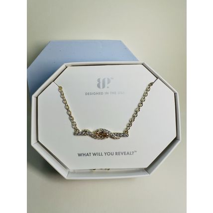 NIB Bomb Party Necklace 18" NK68049 Swirling Moments Smokey Topaz CZ Gold P
