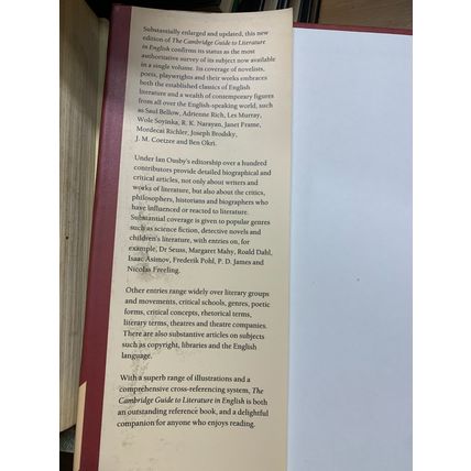 1993 THE CAMBRIDGE GUIDE TO LITERATURE IN ENGLISH HEAVY 2kg HARDBACK BOOK (P10)